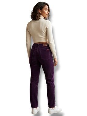 Chaps Denim Purple Corduroy Pants Women’s 12 Mid Rise Straight Leg Vintage Style